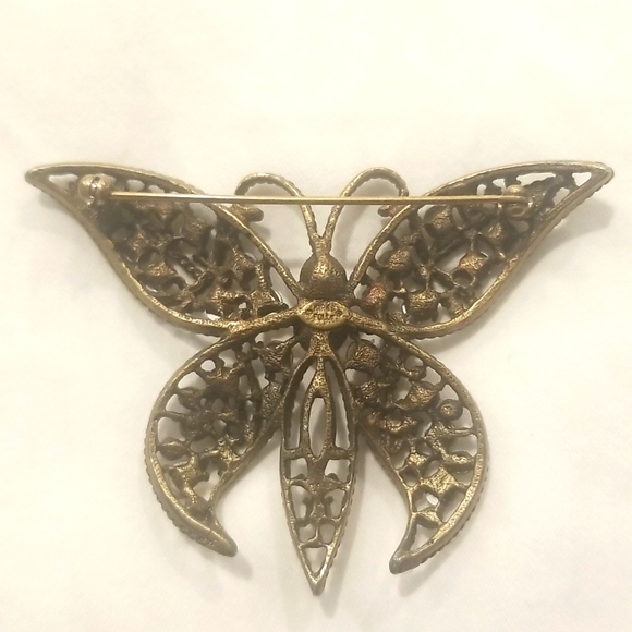 KIRKS FOLLY Stunning Butterfly Rhinestone Brooch - Picture 2 of 5